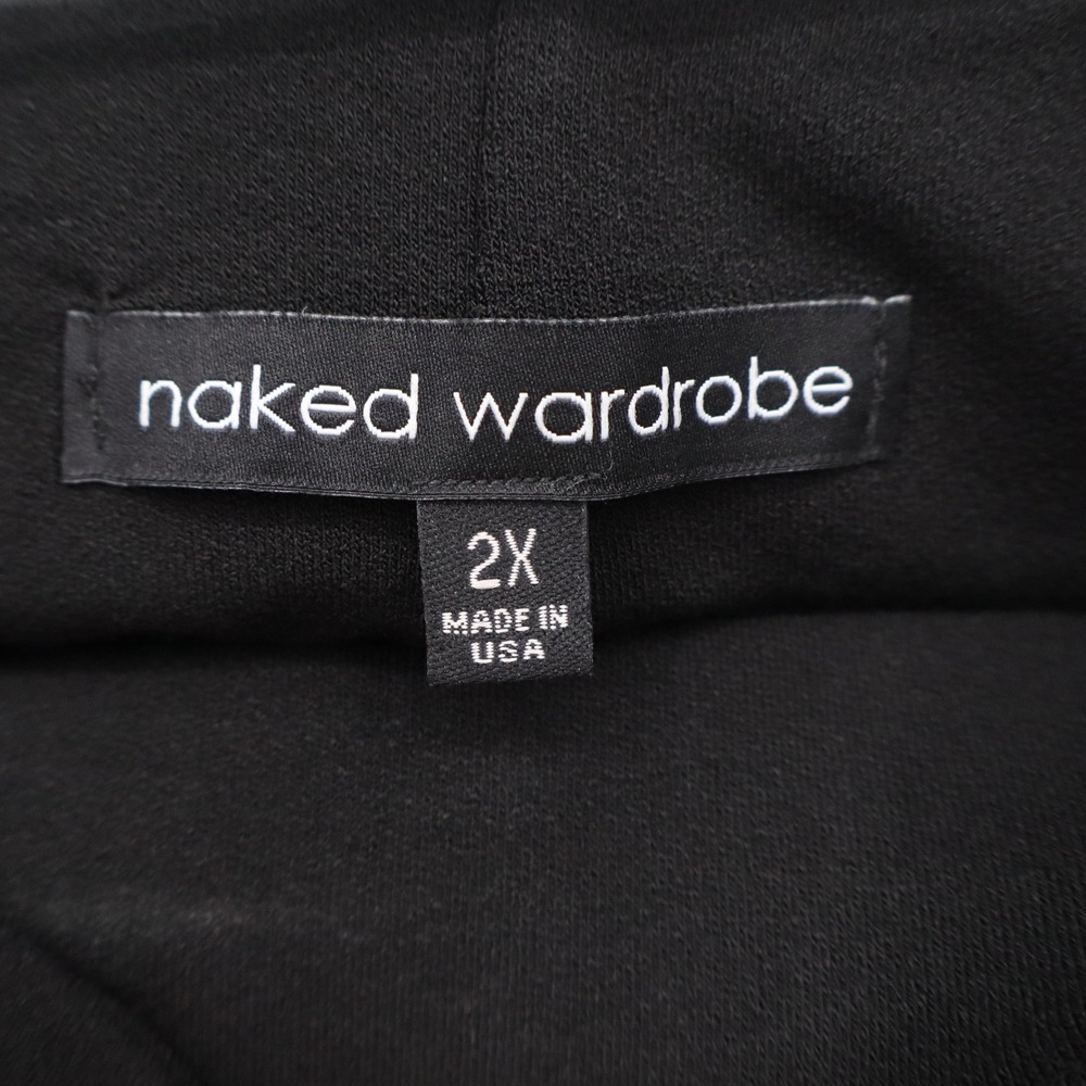 Naked Wardrobe Black Midi Pencil Skirt Plus Size 2X Viscose Stretch - Picture 4 of 8